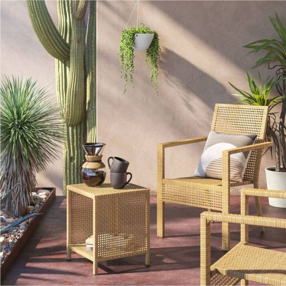 NEW! Threshold - Square Weybridge Shelf
Patio Accent Table, Tan